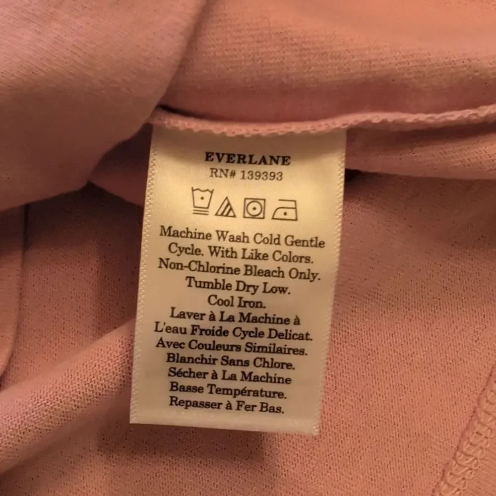 Lot Of 2 NWT Everlane Organic Cotton Polos Short Sleeve Top Mauve White Stripe S - Picture 6 of 16